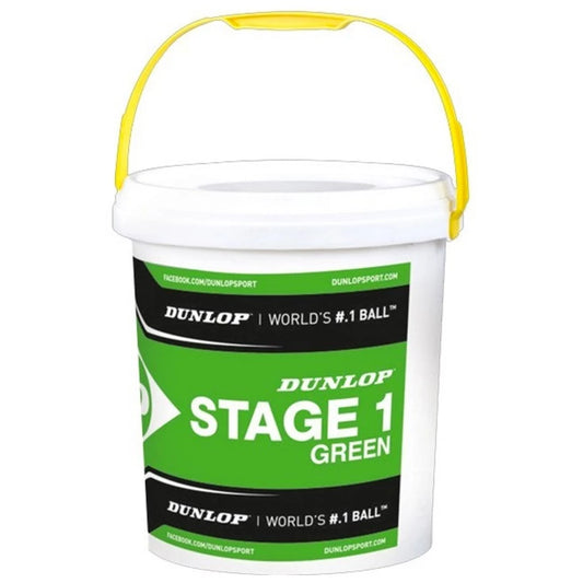 Balles vertes Dunlop Stage 1 (seau de 60 balles)