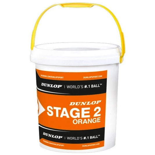 Balles Dunlop Stage 2 Orange (seau de 60 balles)