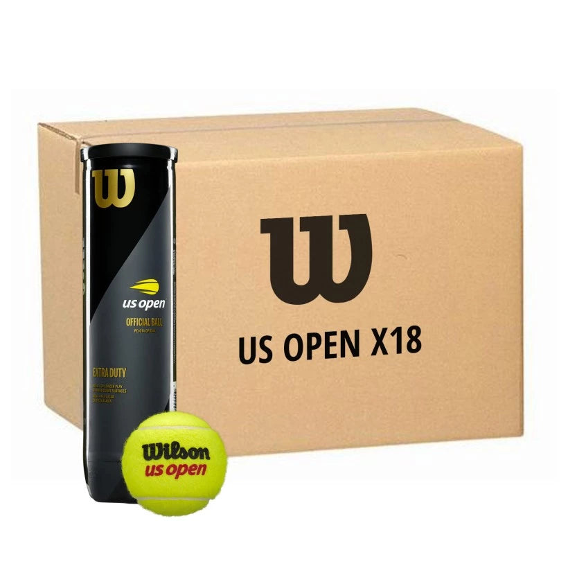 Balles Wilson US Open (boîte de 72 balles - 18x4)