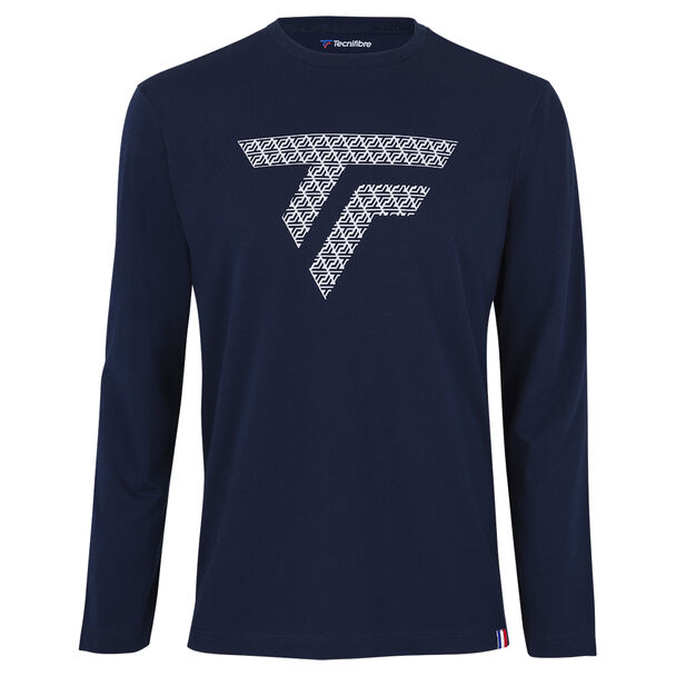 TECNIFIBRE TRAININGS-T-SHIRT LANGARM DUNKELBLAU HERREN