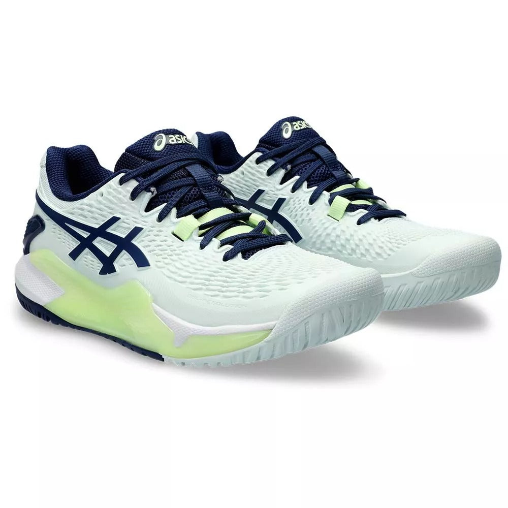 Asics Gel Resolution 9 Women Mint / Navy Blue Shoes