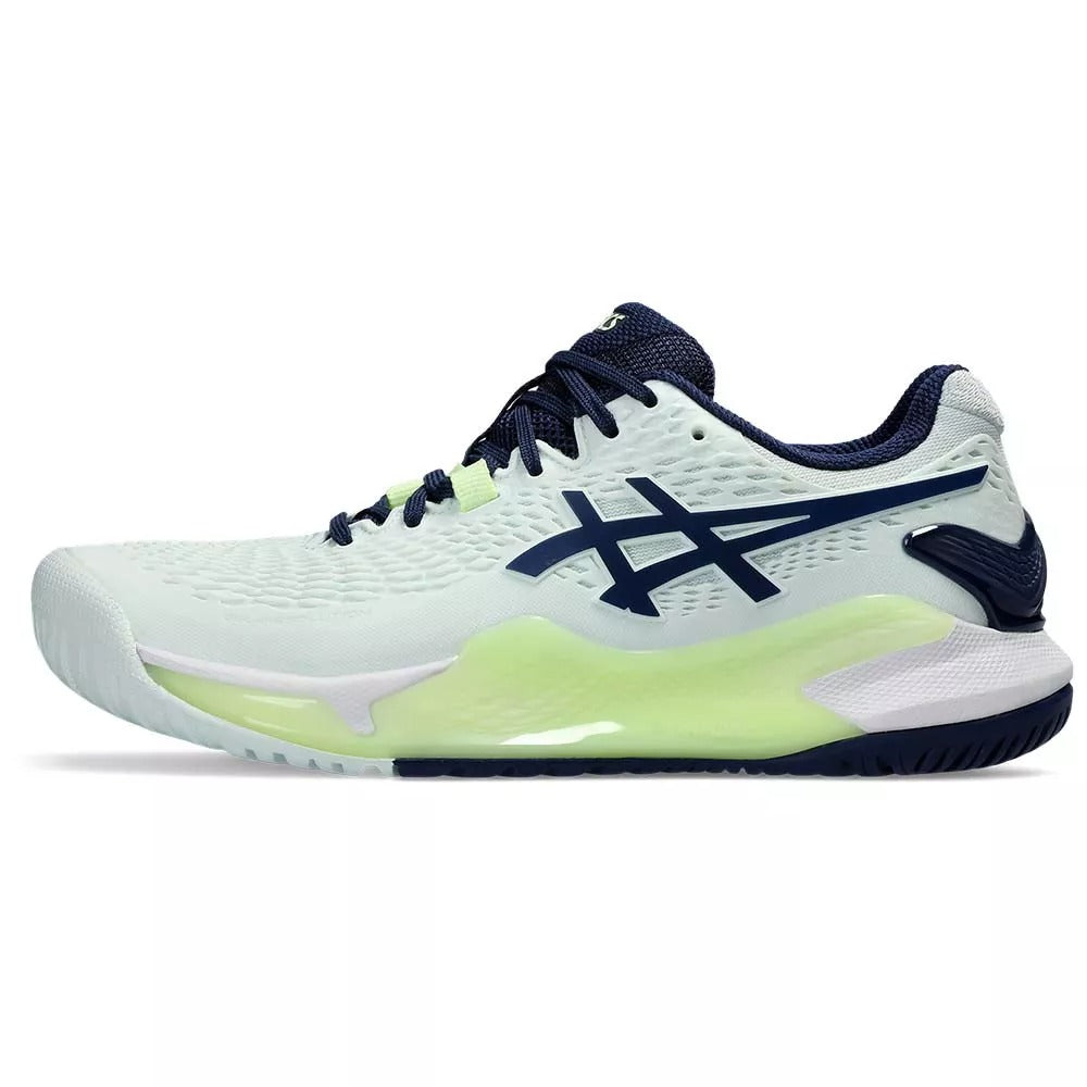 Asics Gel Resolution 9 Women Mint / Navy Blue Shoes