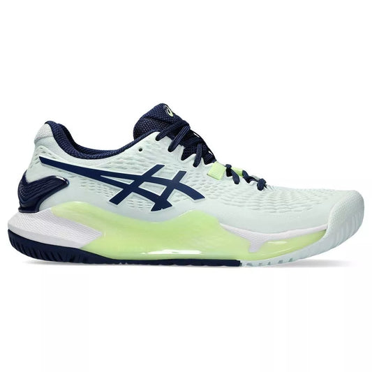 Chaussures Asics Gel Resolution 9 pour femmes, menthe/bleu marine