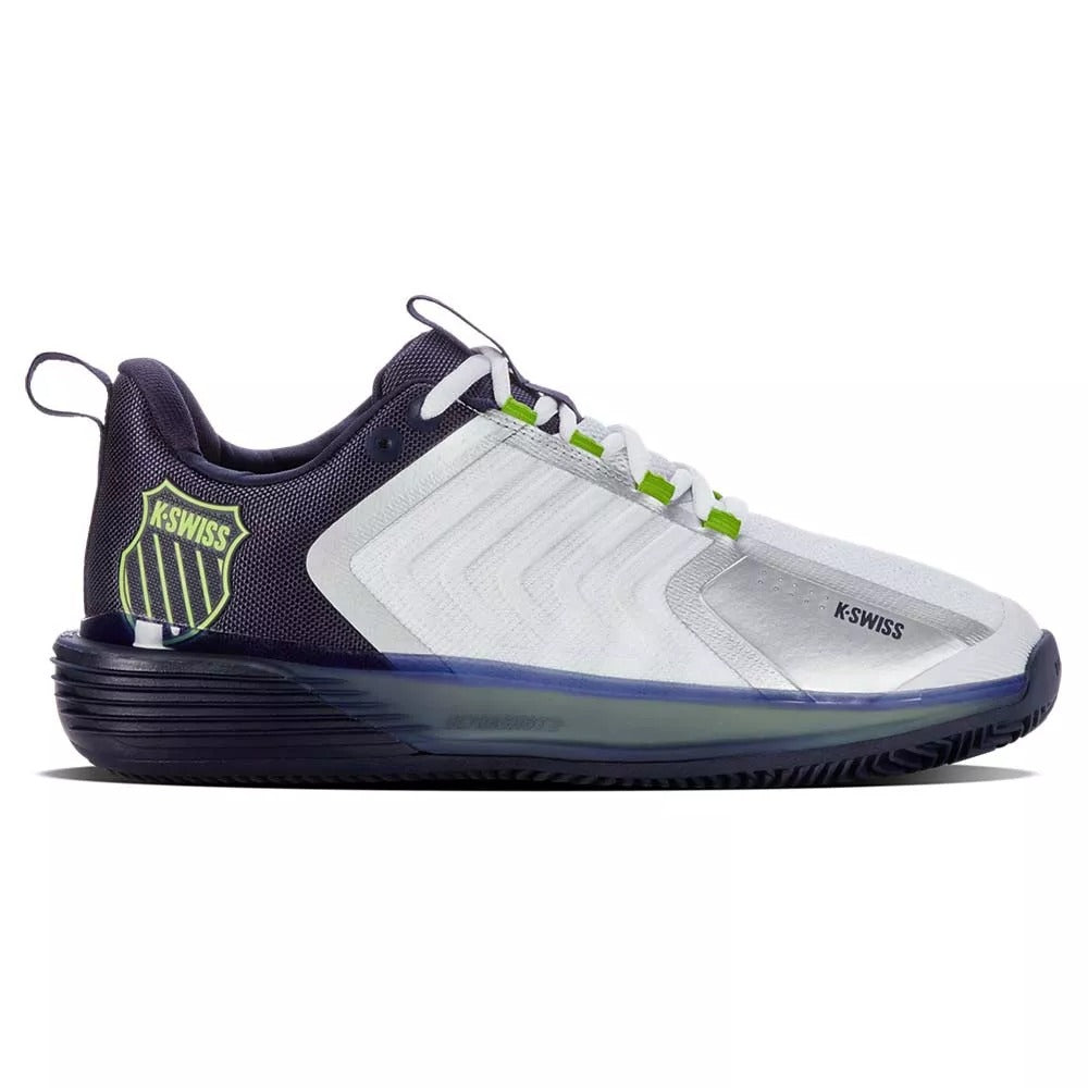 K-Swiss Ultrashot 3 HB Clay Court White / Blue Grey Shoes