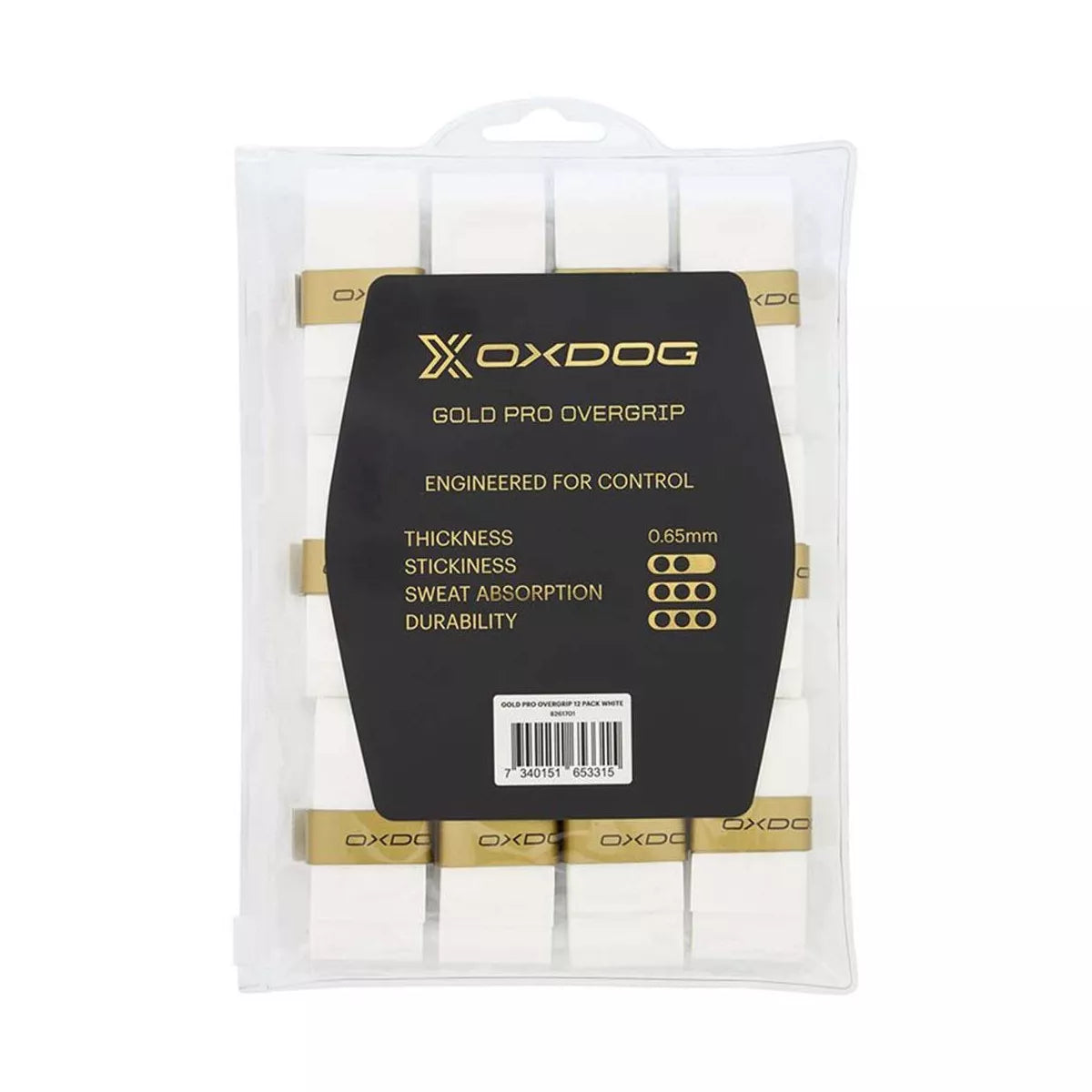 Oxdog Gold Pro White Overgrips x 12 – 3