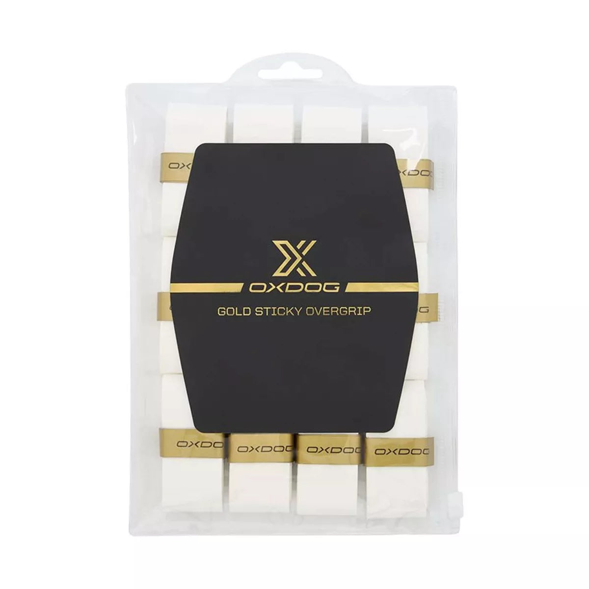 Oxdog Gold Sticky White Overgrips - 12 Pack