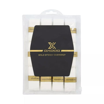 Oxdog Gold Sticky White Overgrips - 12 Pack