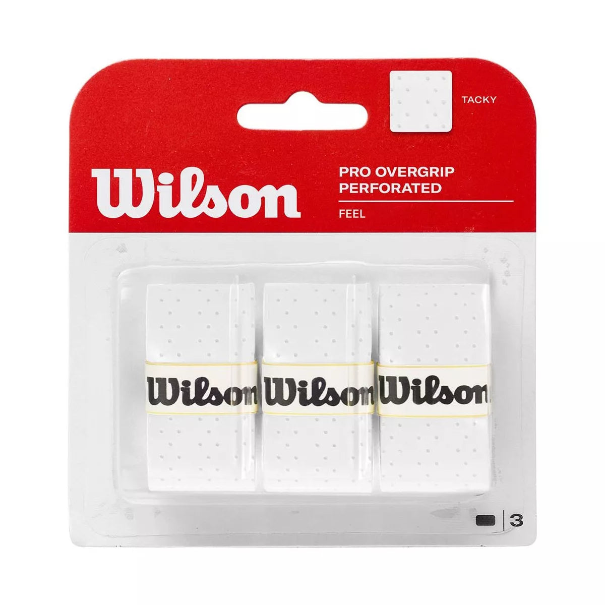 Wilson Pro Perforated Overgrip White x 3 Overgrips