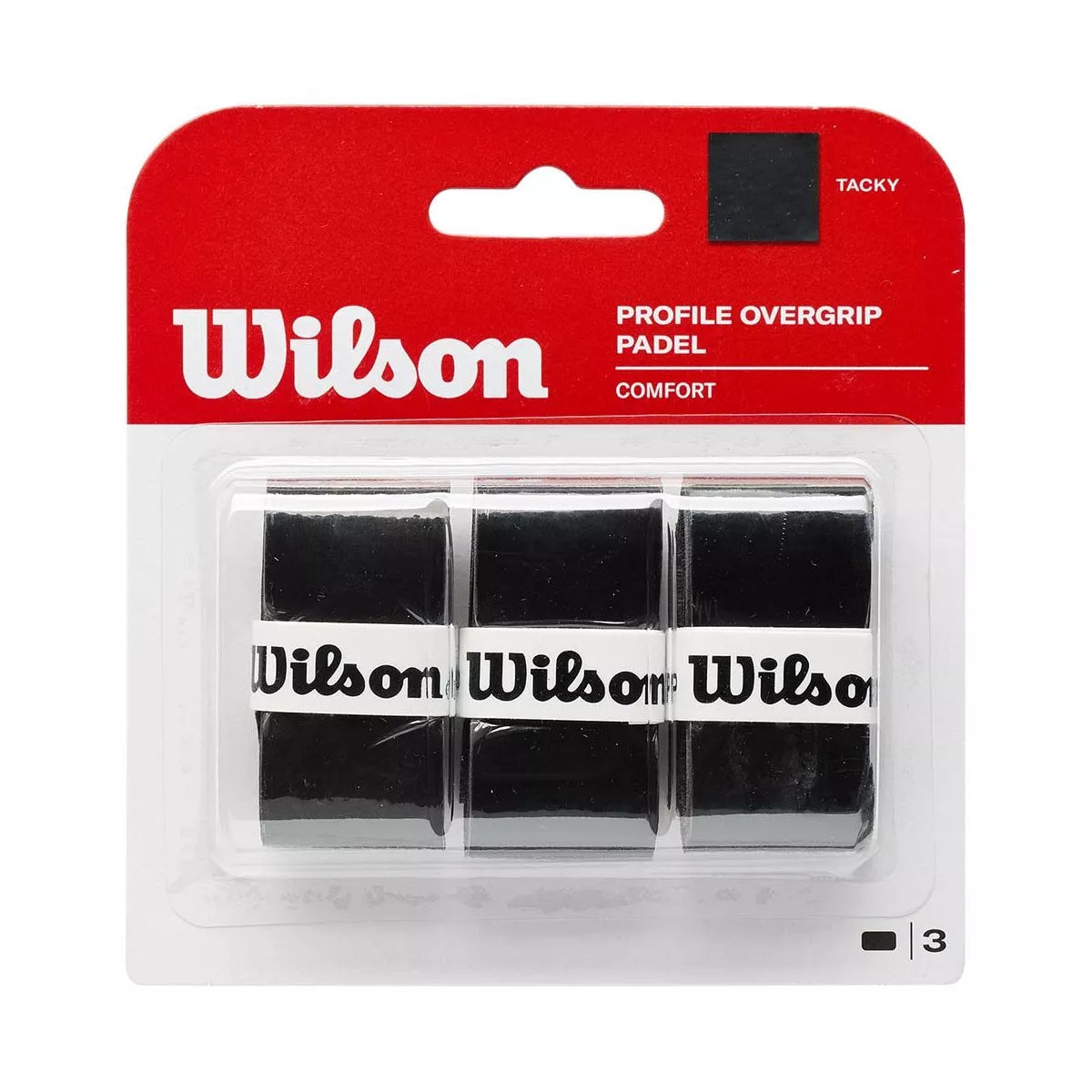 Wilson Profile Padel Overgrip Black x 3 overgrips