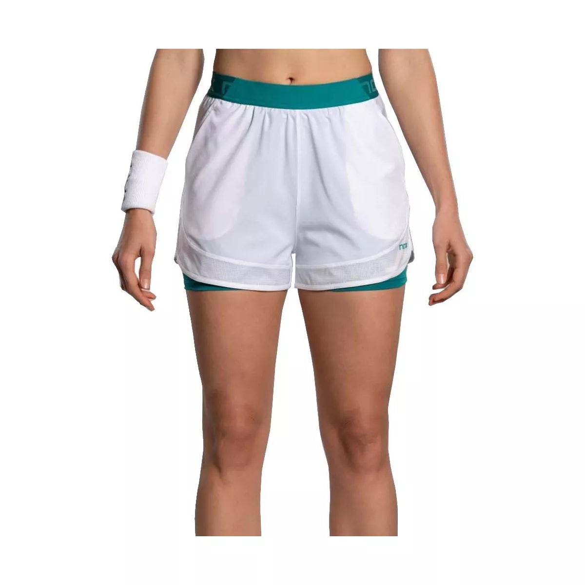 Nox Pro Women's Padel Shorts White / Green – 3