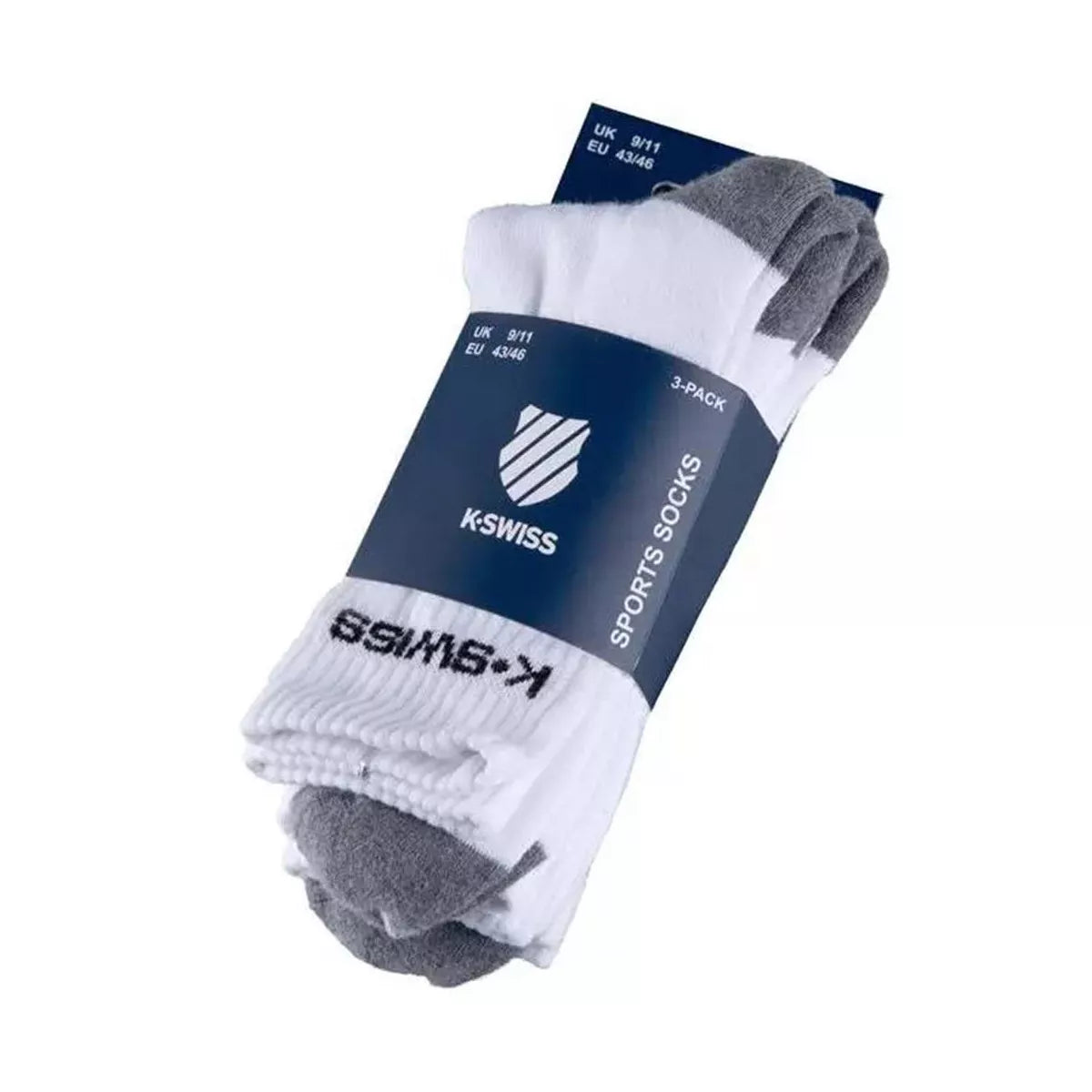 K-Swiss Sport Crew Socks 3-Pack White / Black – 2