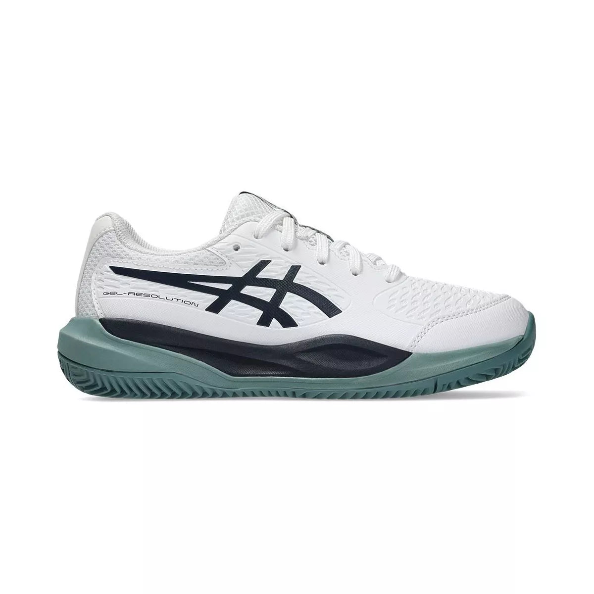 Asics Gel Resolution X GS Junior Clay Court Tennis Shoes White / Navy