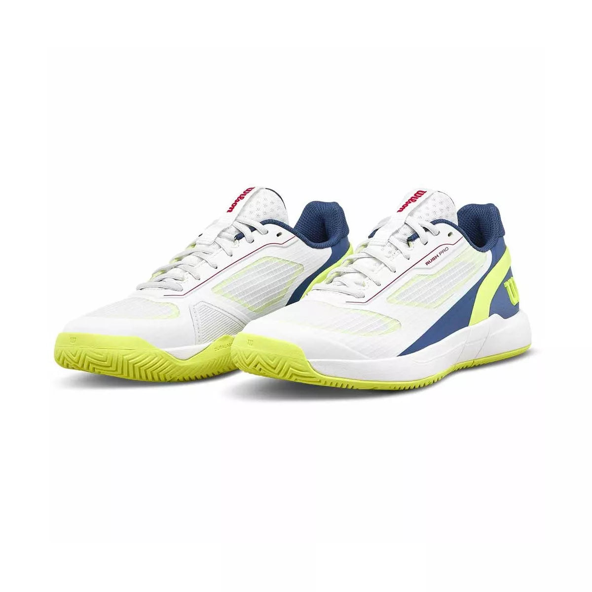 Wilson Rush Pro 5 Junior Tennis Shoes White / Blue / Yellow – 7