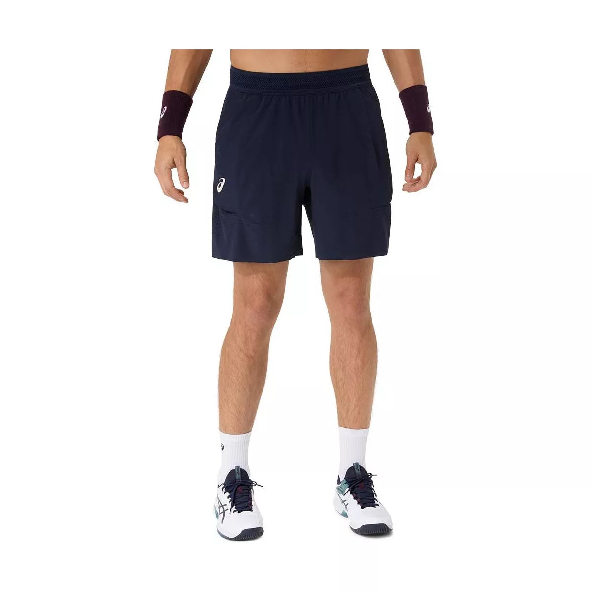 Asics Match Laser Cut 7in Tennis Shorts - Navy