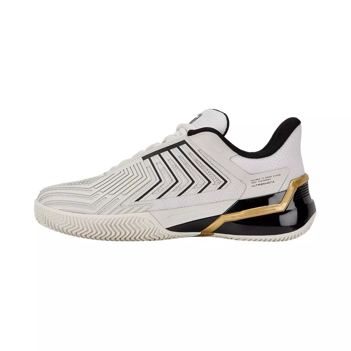 K-Swiss Ultrashot 4 Clay Shoes White / Black / Gold – 4