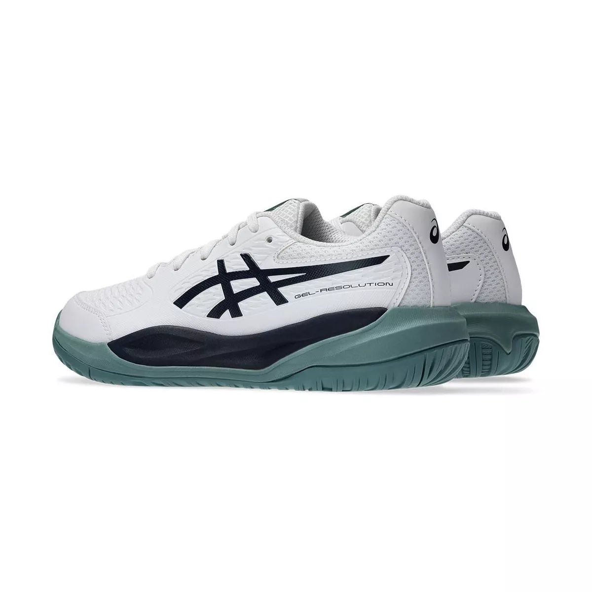Asics Gel Resolution X GS Junior Tennis Shoes - White/Navy – 4