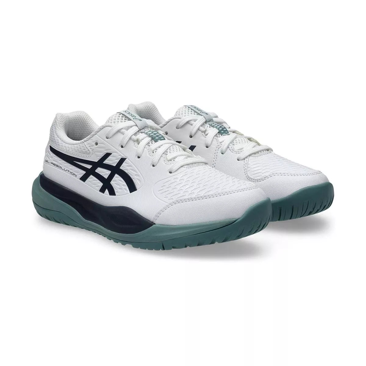 Asics Gel Resolution X GS Junior Tennis Shoes - White/Navy – 5