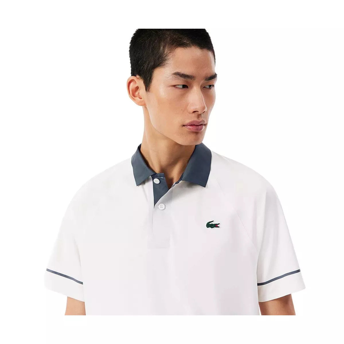 Lacoste Tennis Novak Djokovic On Court Polo White / Grey – 2