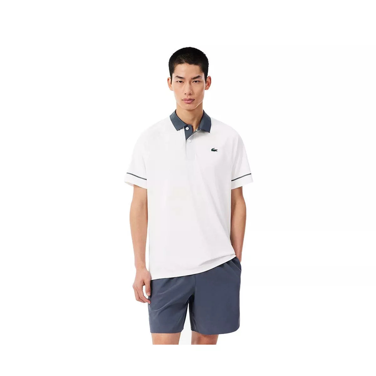 Lacoste Tennis Novak Djokovic On Court Polo White / Grey – 8