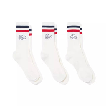 Lacoste Long White Ribbed Socks (3 Pairs)