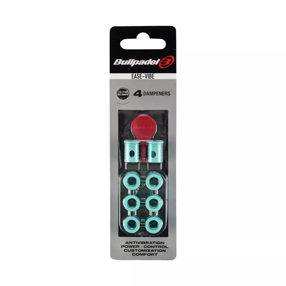 Bullpadel Ease Vibe Dampeners x4 Turquoise Blue