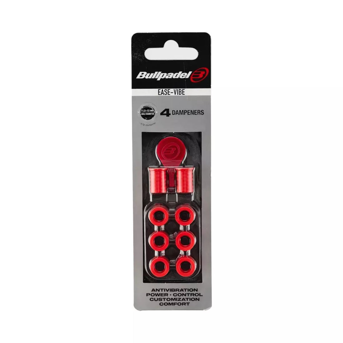 Bullpadel Ease Vibe x4 Red Padel Vibration Dampeners