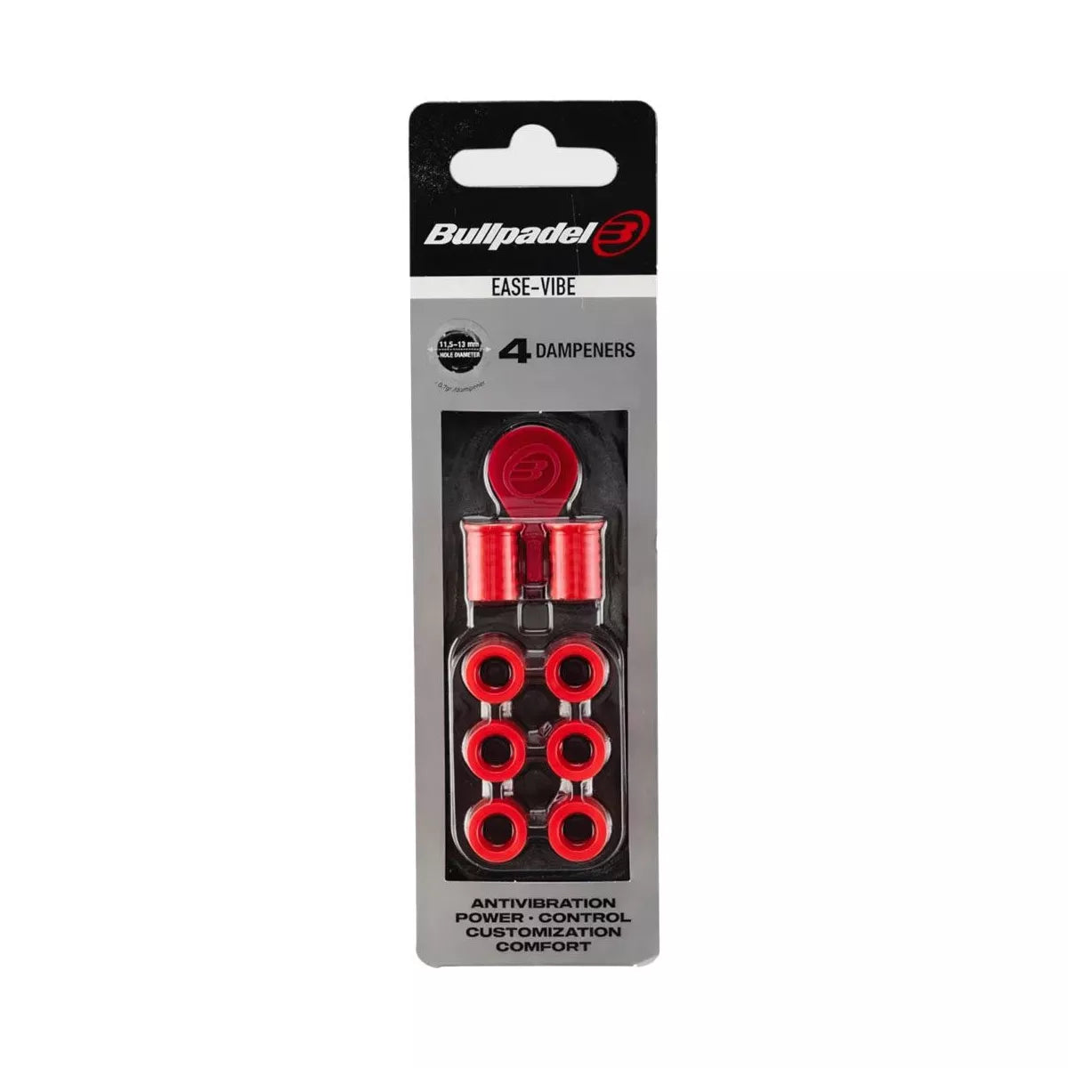 Bullpadel Ease Vibe x4 Red Padel Vibration Dampeners