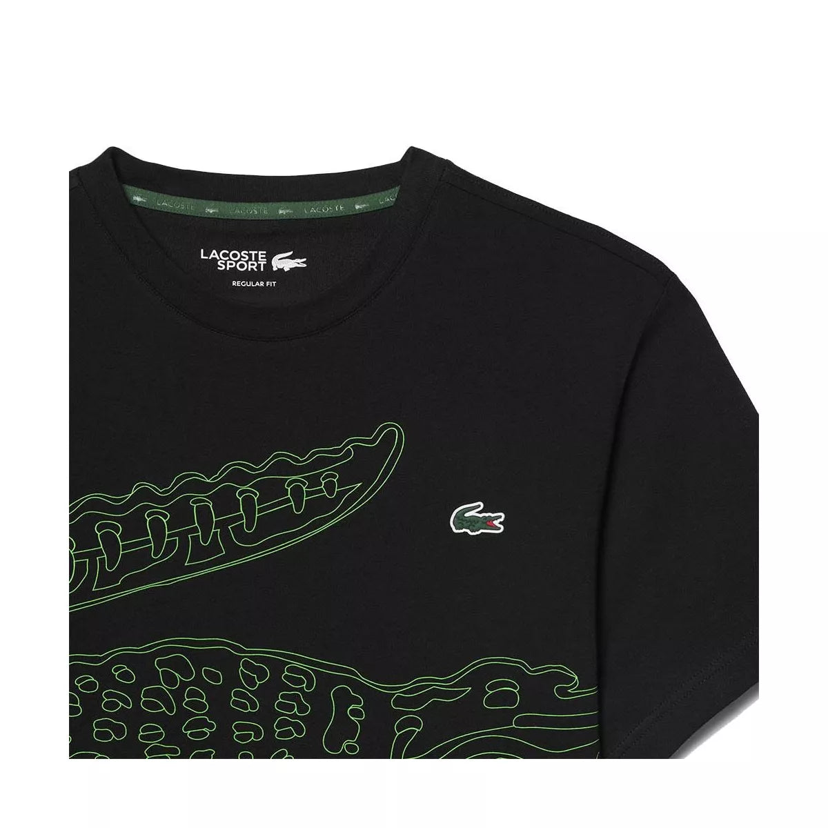 Lacoste Sport Ultra Dry Crocodile Print T-shirt Black / Green – 2