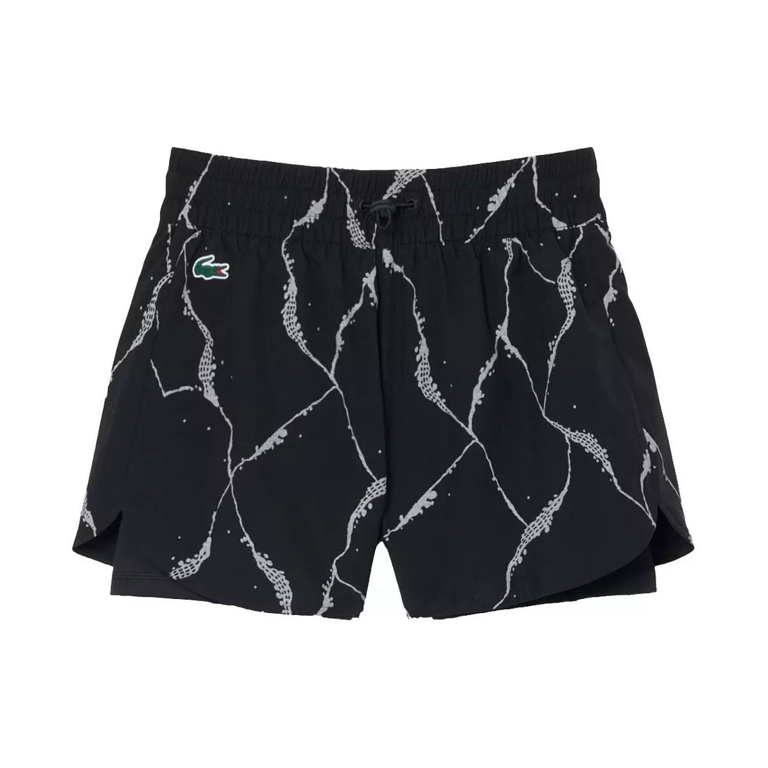 Women's Lacoste Tennis Reflective Print Shorts Black
