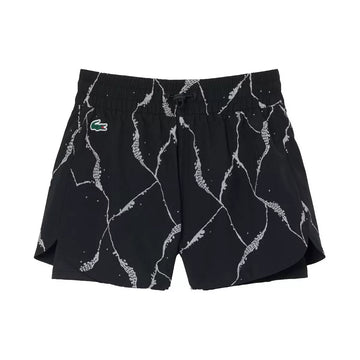 Women's Lacoste Tennis Reflective Print Shorts Black