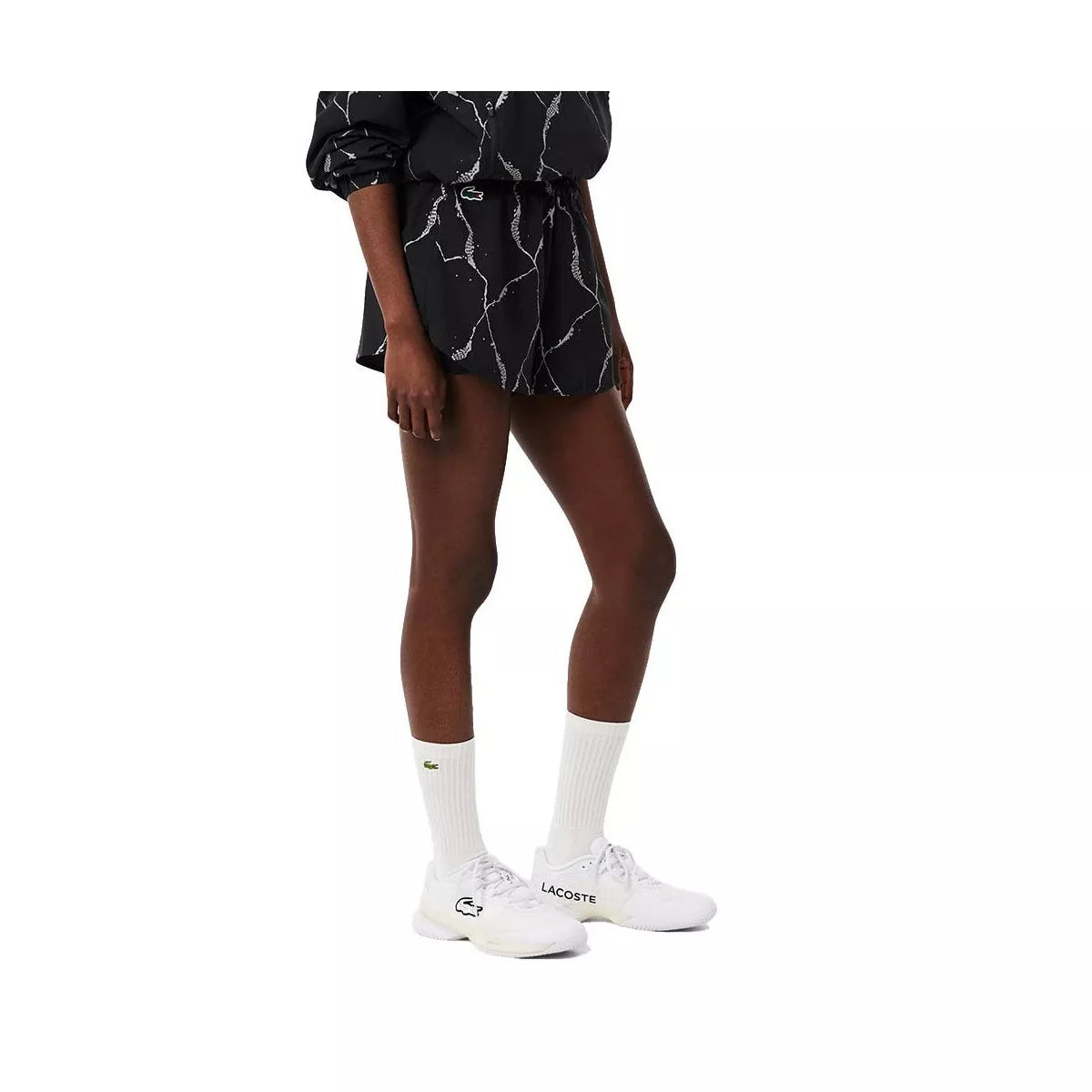 Women's Lacoste Tennis Reflective Print Shorts Black – 2