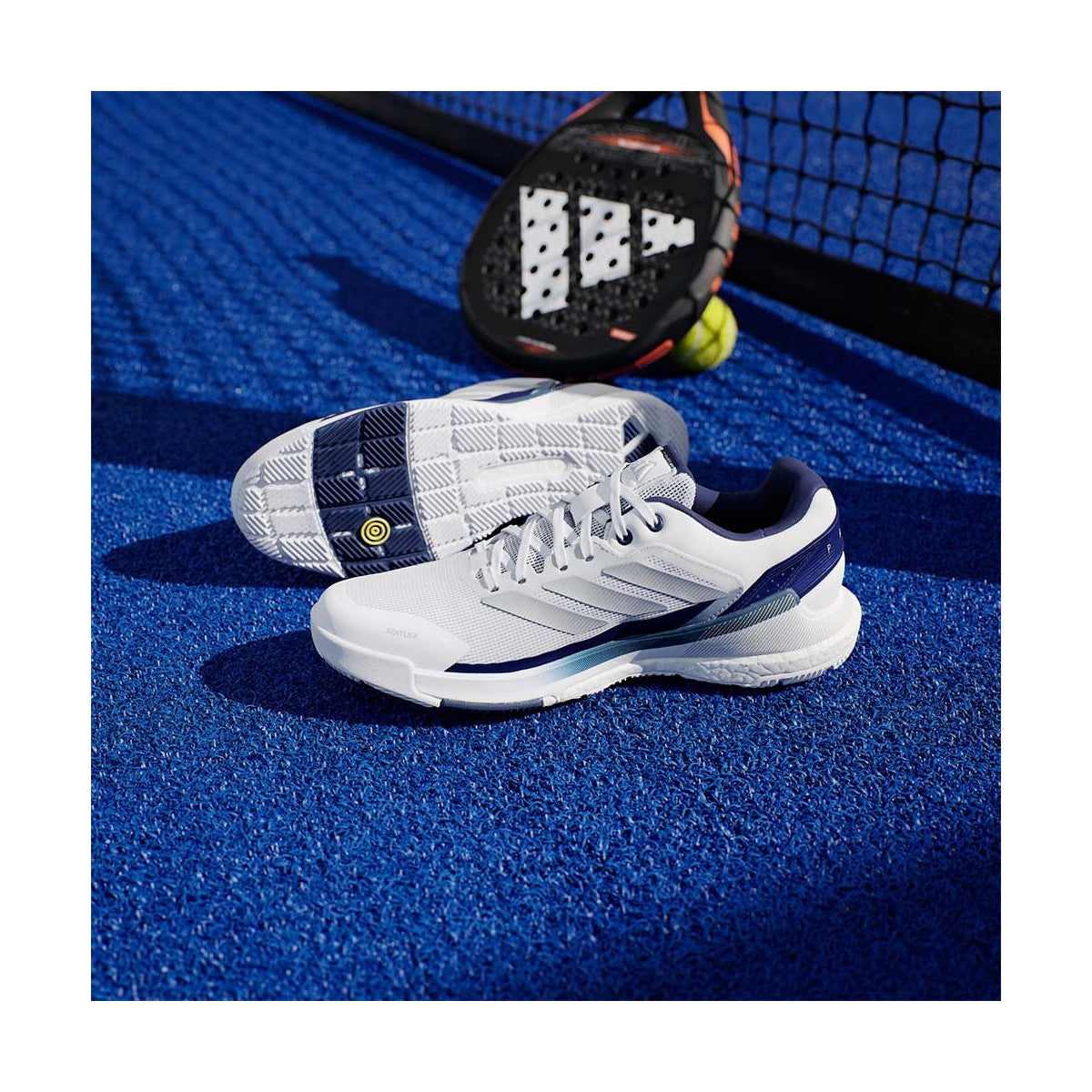 Adidas Crazyquick Boost Padel Shoes White / Navy Blue – 7