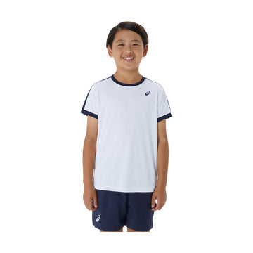Asics Boy's White / Navy Blue T-Shirt