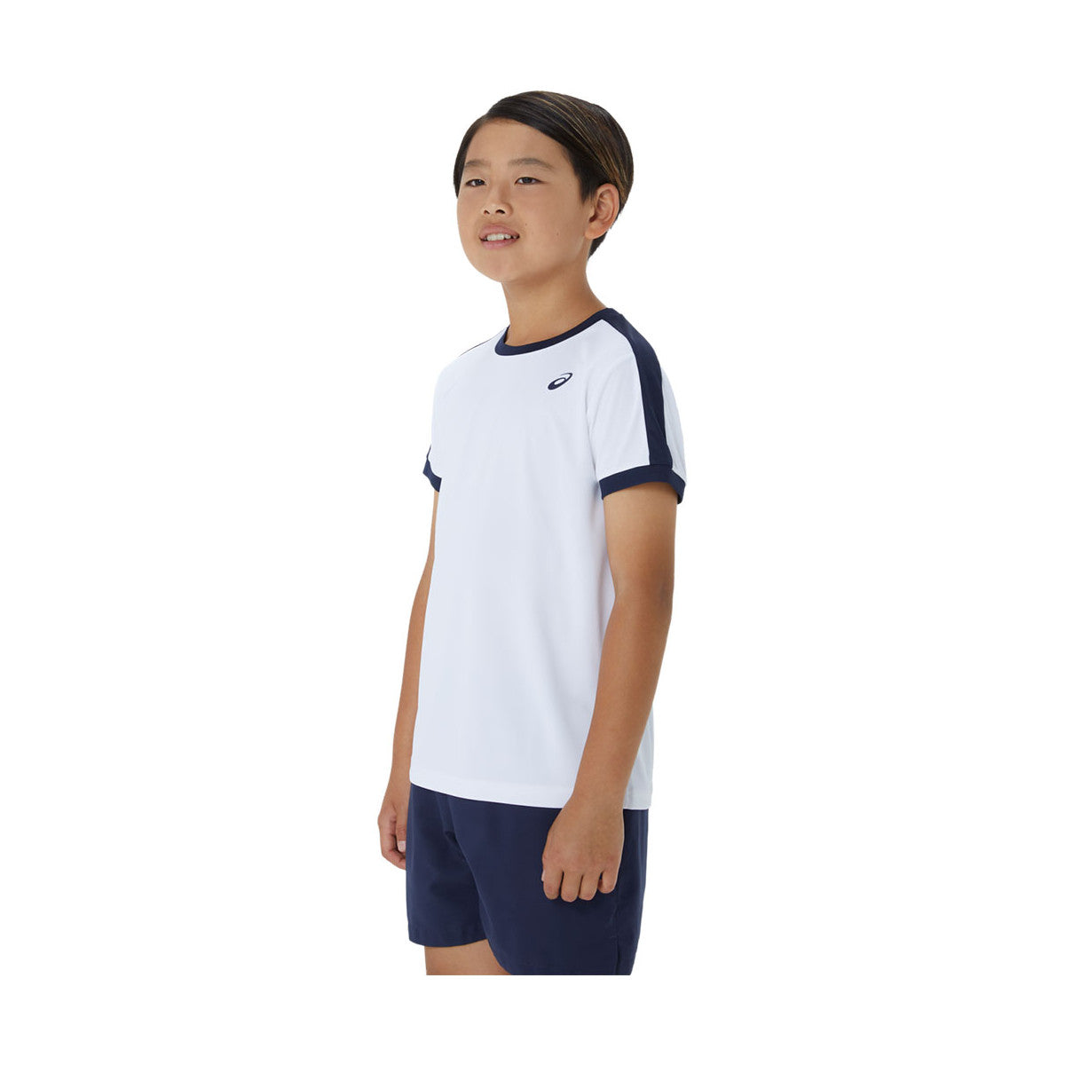 Asics Boy's White / Navy Blue T-Shirt – 3