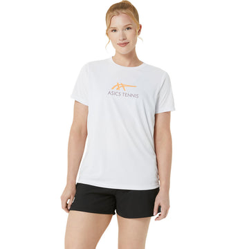 Asics Court Graphic Woman T-Shirt White / Orange
