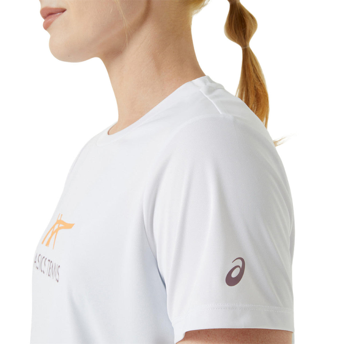 Asics Court Graphic Woman T-Shirt White / Orange – 4