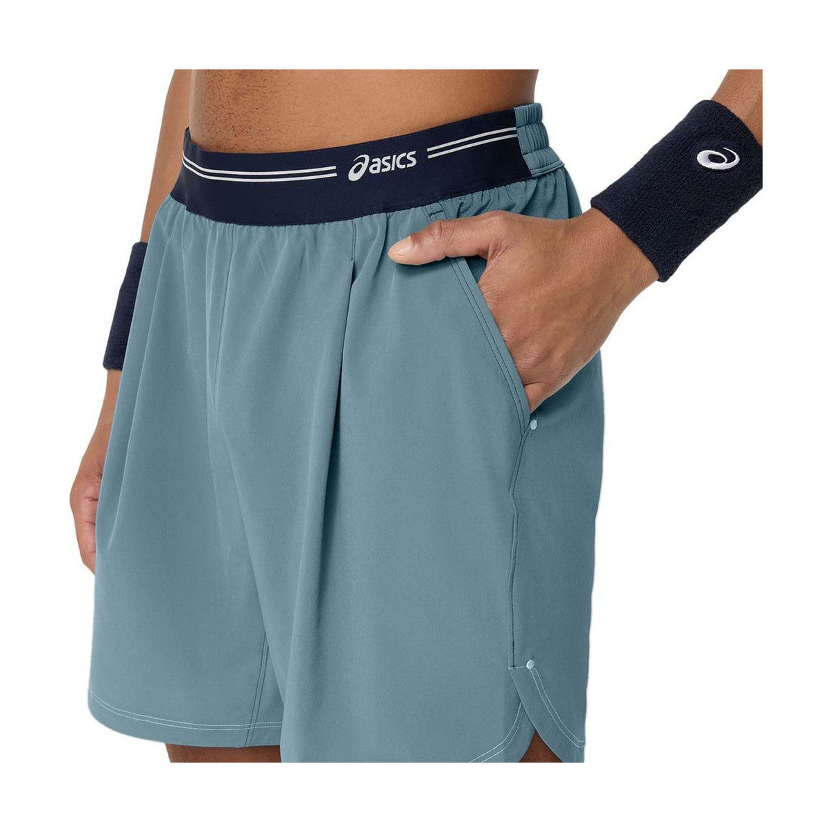 Asics Game 7-Inch Tennis Shorts - Ironclad Blue/Grey – 4
