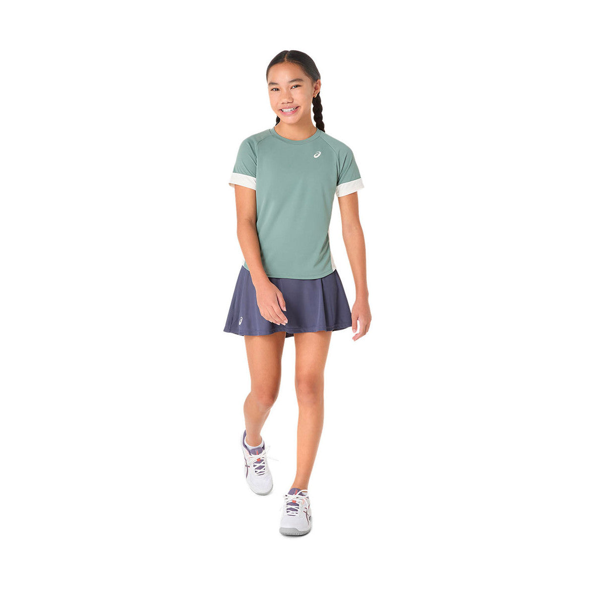 Asics Girl T-Shirt Green Gray / Cream – 4