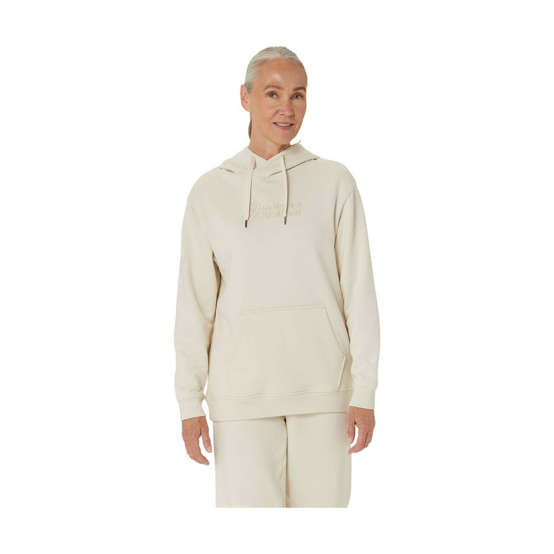 Asics Logo Women Hoodie Off White