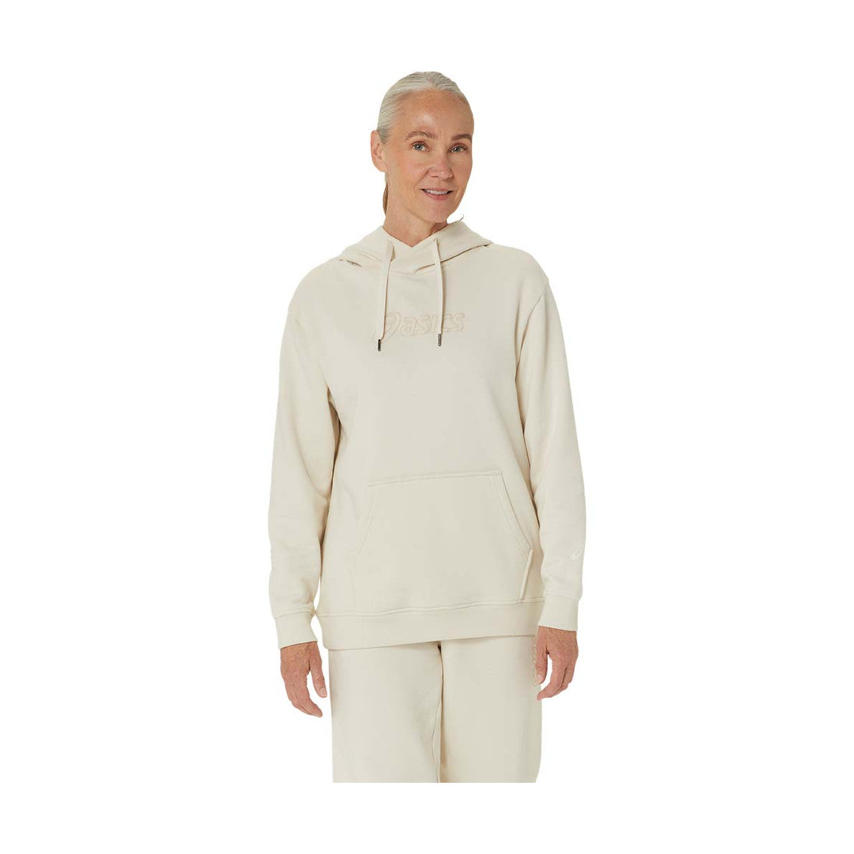Asics Logo Women Hoodie Off White