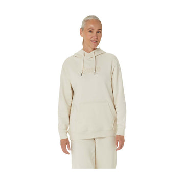 Asics Logo Women Hoodie Off White