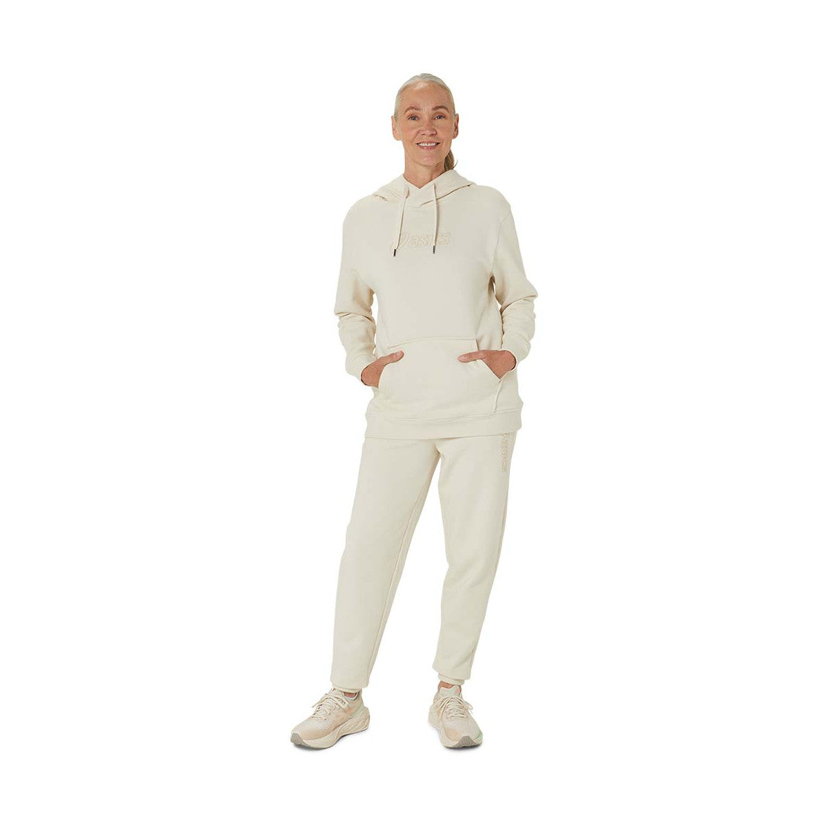 Asics Logo Women Hoodie Off White – 5