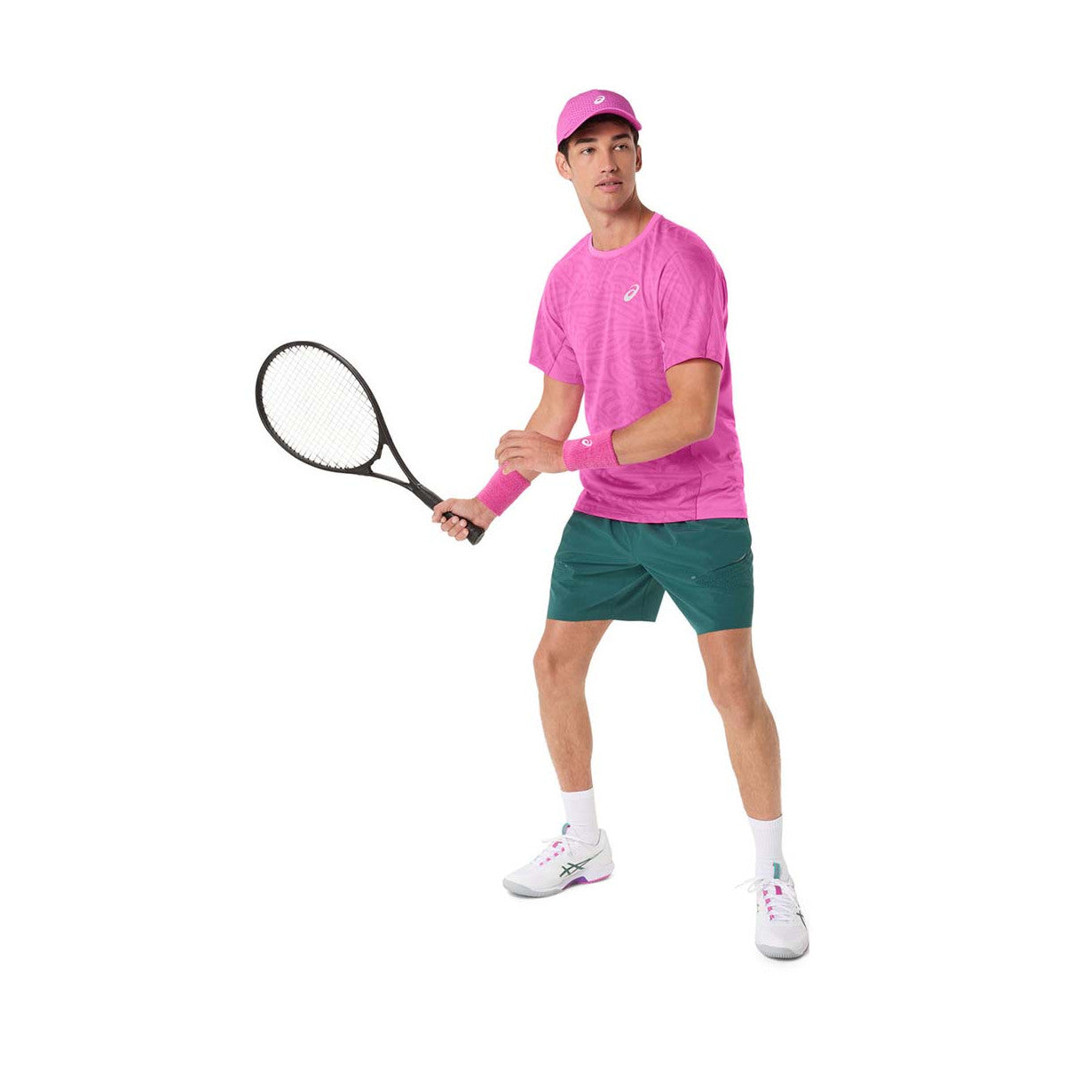 Asics Match Jacquard SS T-Shirt Pink – 4