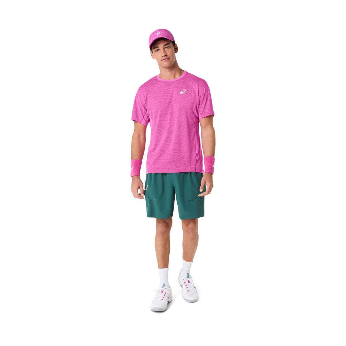 Asics Match Jacquard SS T-Shirt Pink – 5