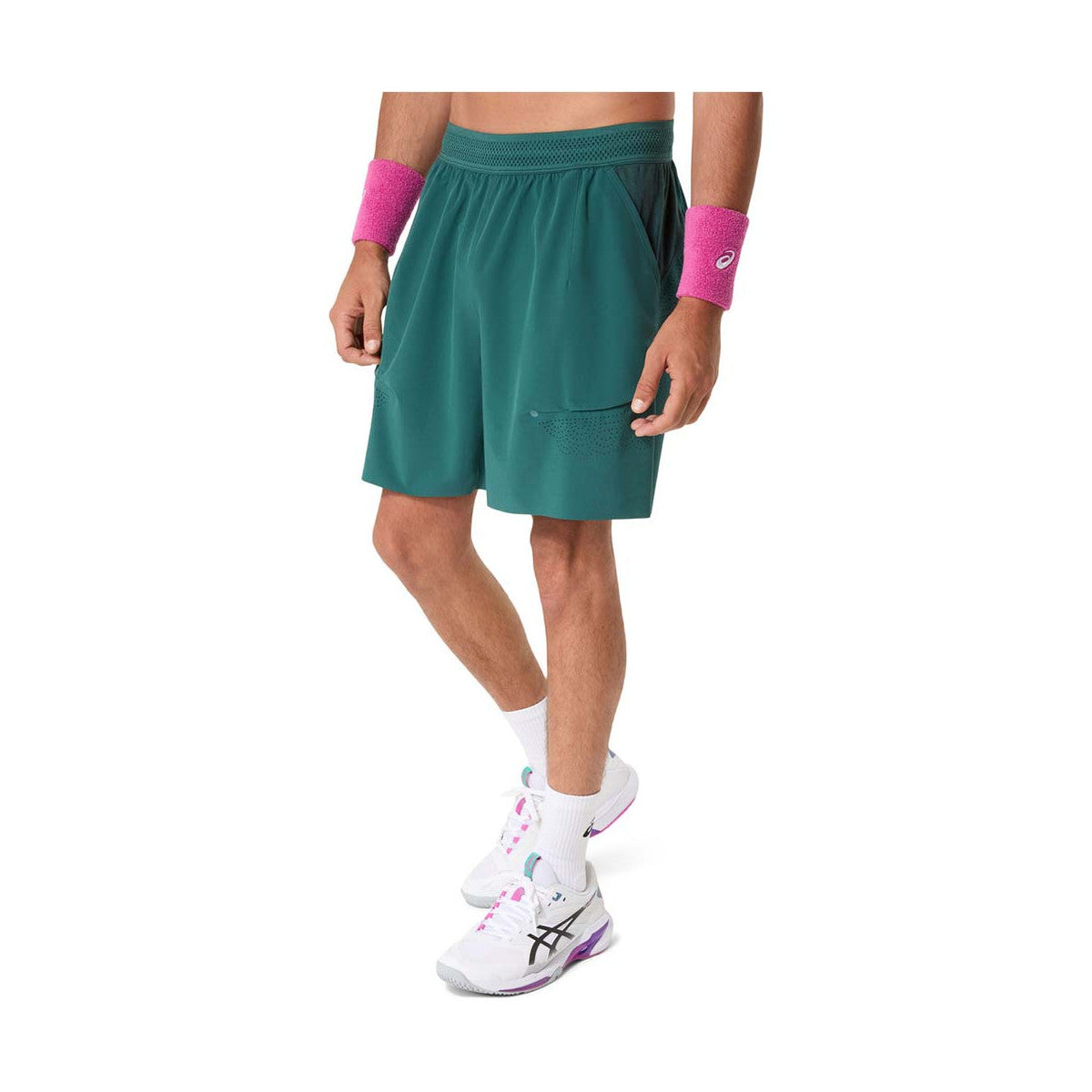 Asics Match Laser Cut 7in Tennis Shorts - Green – 3