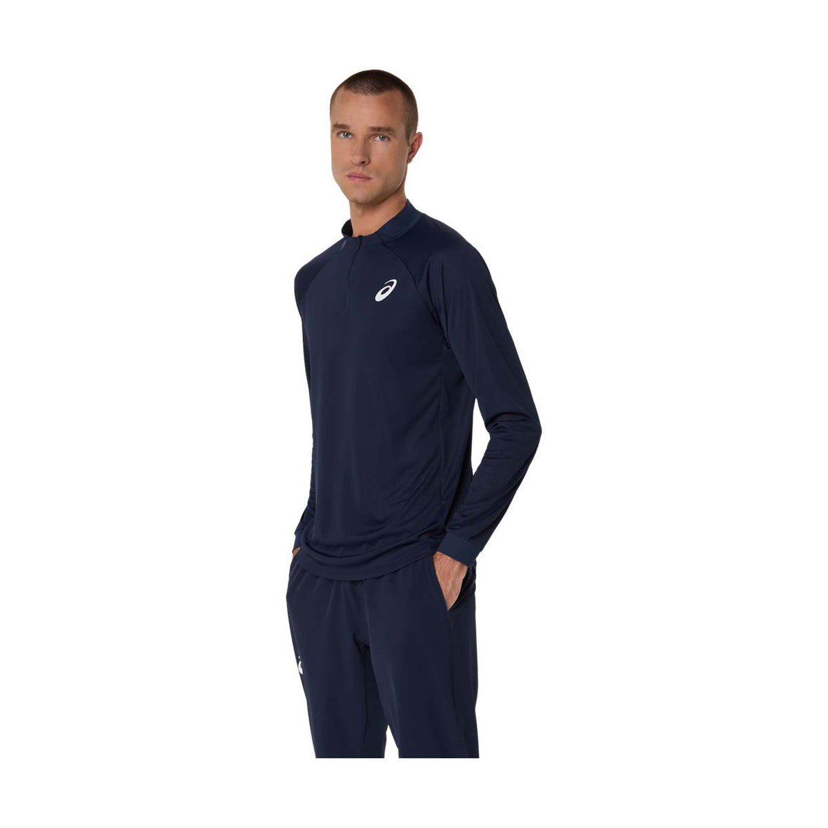 Asics Match LS Zip Long Sleeve T-Shirt Navy Blue – 3