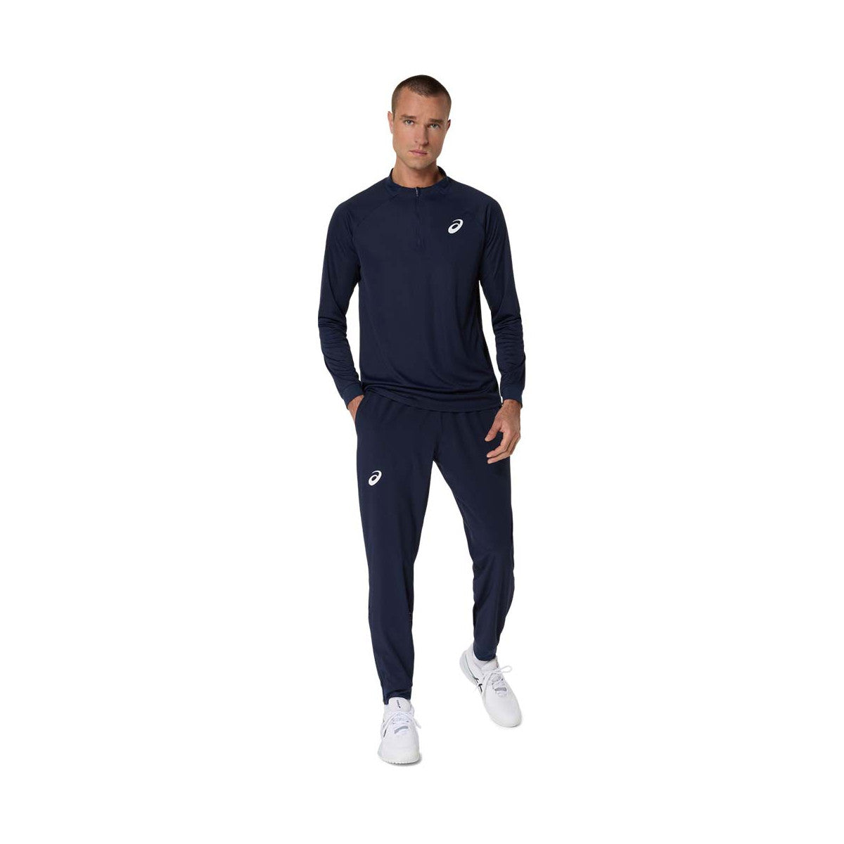 Asics Match LS Zip Long Sleeve T-Shirt Navy Blue – 5
