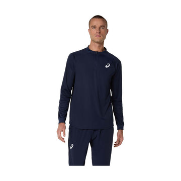 Asics Match LS Zip Long Sleeve T-Shirt Navy Blue