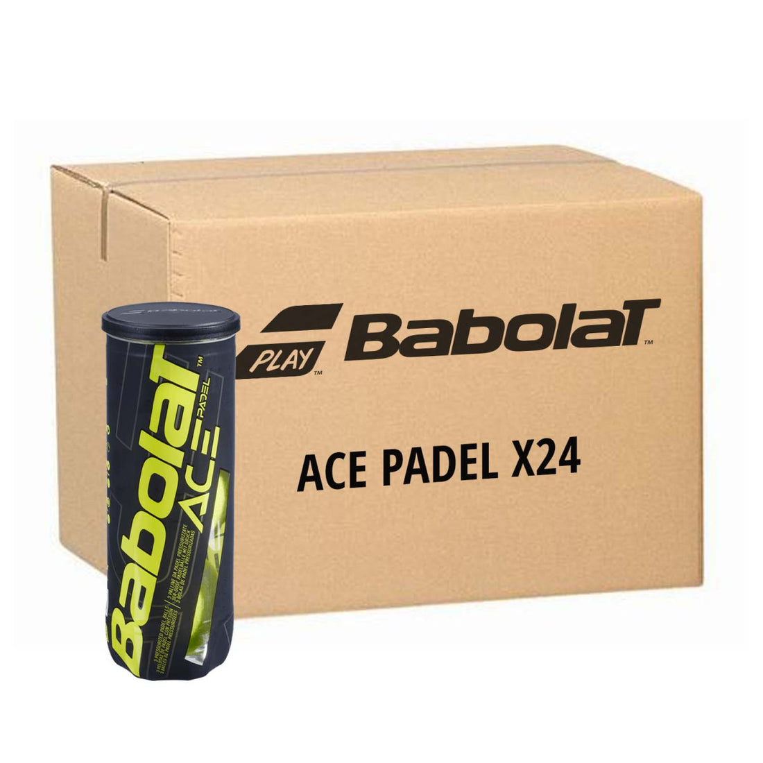 Babolat Ace Padel Balls - Box of 24 Tubes (3 Balls Each)