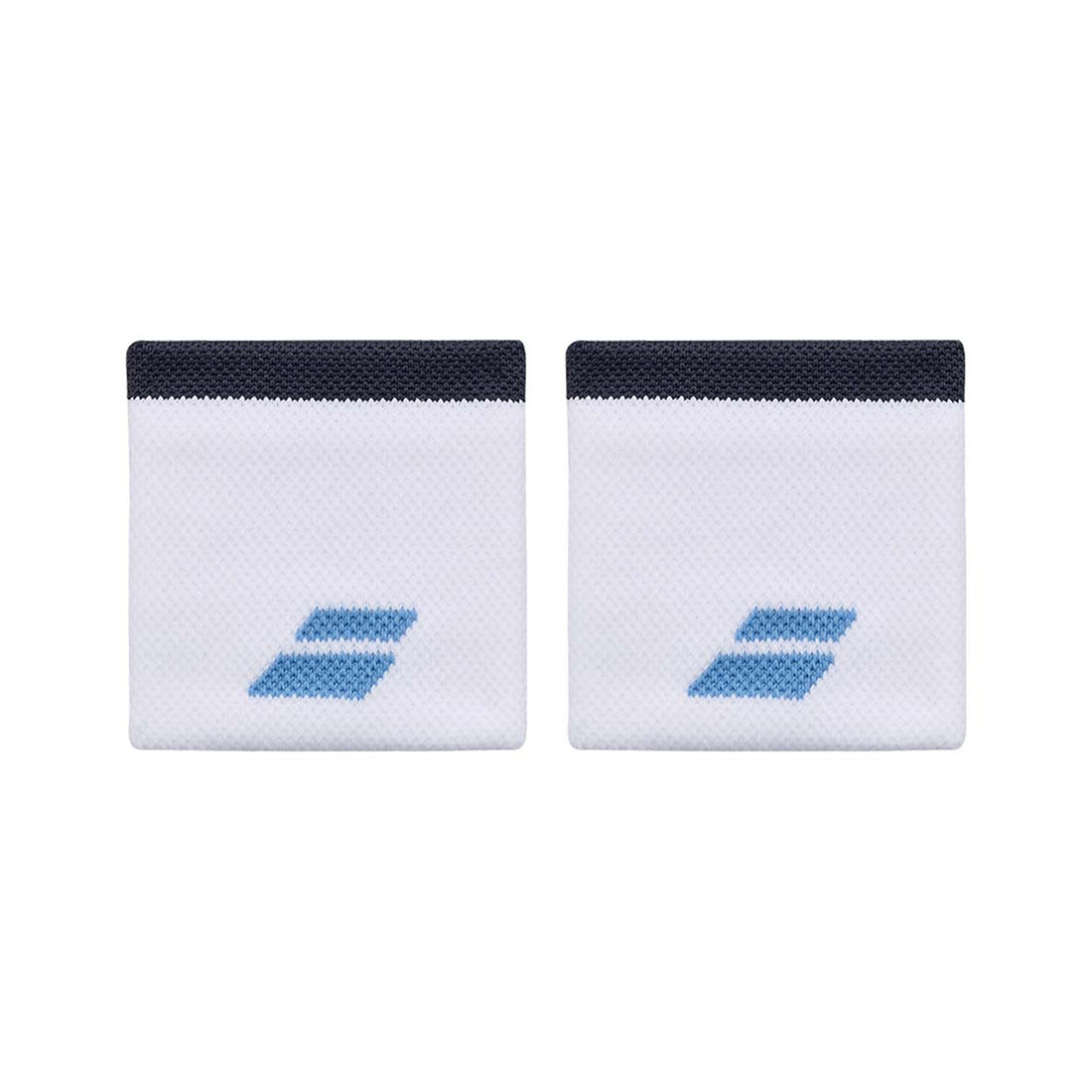Babolat Logo White / Blue Wristbands x 2